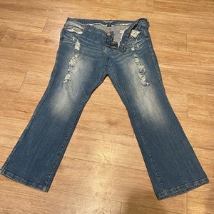 Ripped boot cut jeans